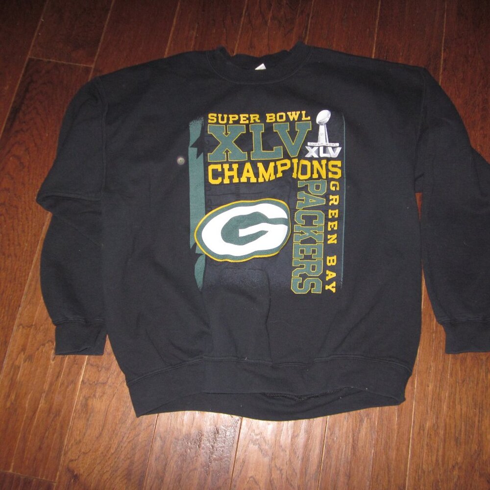 Vtg Green bay packers xl Gildon superbowl crewneck sweatshirt double graphic